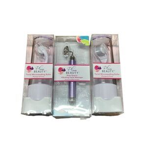 3 plum beauty facial microneedling roller rose quartz vibrating facial massager